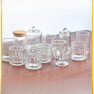 現貨【蠟燭杯】 香薰蠟燭diy玻璃杯 空杯 大豆蠟透明容器 帶蓋手工創意盃蠟ins瓶子