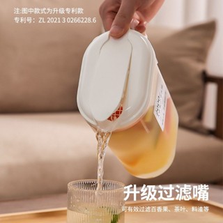 !涼水壺大容量冰箱家用日式透明冷水壺帶濾網夏日泡茶壺涼水壺大容量冰箱家用日式透明冰箱