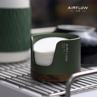【咖啡配件大全】AIRFLOW氣流意式咖啡機手柄圓形濾紙架摩卡壺粉碗濾紙防塵收納盒