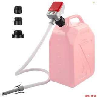 Casytw 自動輸油泵,帶自動停止功能的便攜式電池供電液體輸送泵,柔性軟管,水汽油柴油的 3 個適配器