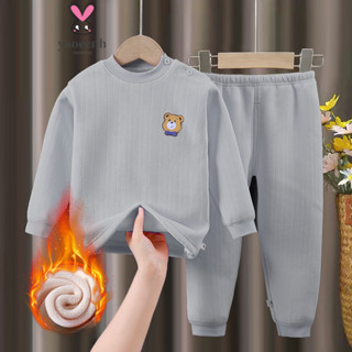 【YAOEENH】80-130CM 秋冬款男女童刷毛保暖內衣套裝 中兒童加厚秋衣衛生褲家居服 現貨 快速出貨