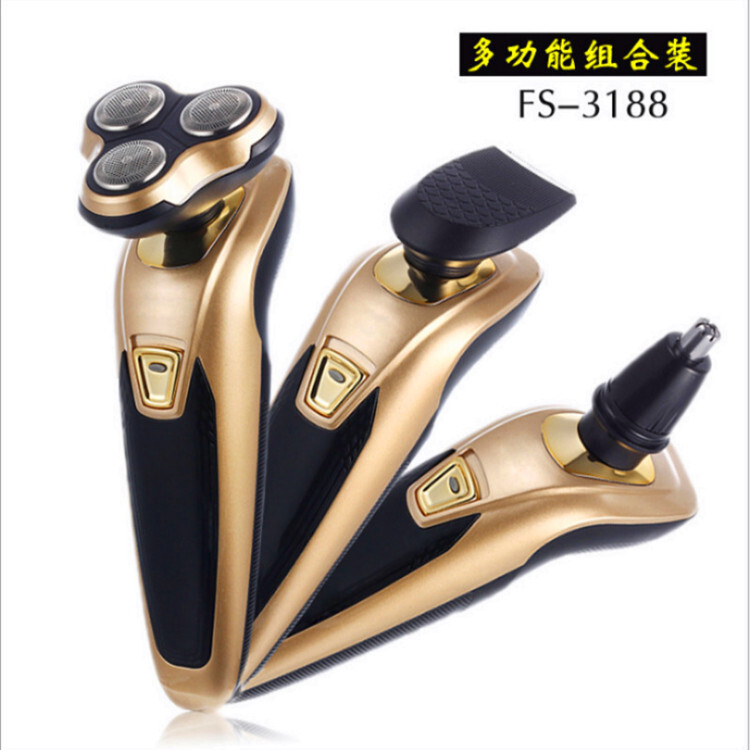 凌科FS3188浮動三合一剃鬚刀 多功能水洗電動刮鬍刀 鬢毛修剪神器20250410SS
