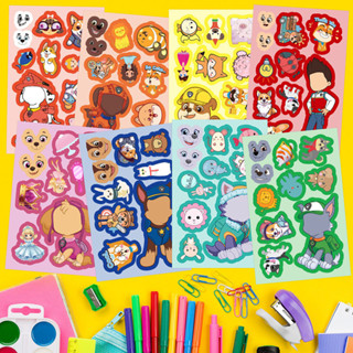 8張動畵 PAW Patrol 汪汪隊立大功拚圖 貼紙 益智組裝玩具 拚貼 個性趣味裝飾貼畵 兒童生日禮物 兒童節禮物