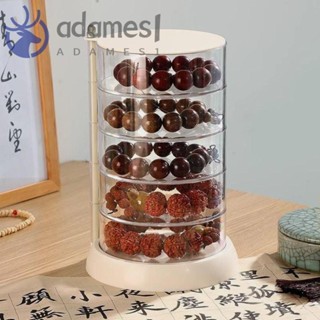 ADAMES化妝品旋轉盒,手鍊項鍊多層透明收納盒,大容量圓形的耳環戒指珠寶展示架化妝品