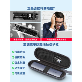 適用m2移動硬碟收納盒M.2固態硬碟保護套綠聯奧睿科海康威視飈王SSK固態SSD小NVMe防丟隨身碟數位包訂製logo盒