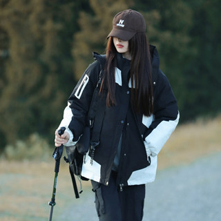 【HOT 本舖】 實拍2024年新款登山戶外衝鋒衣加厚連帽羽絨棉服工裝派克風外套潮