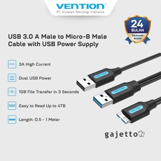 Vention 外接硬碟數據線 USB 3.0 A 公頭轉 MICRO B 數據線電源 CQP