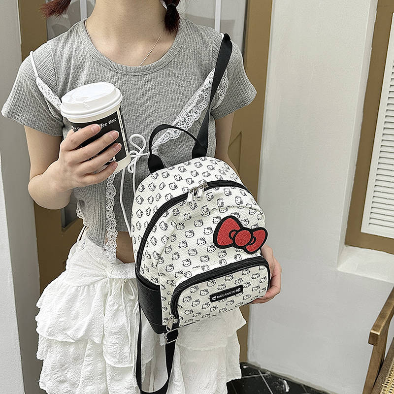輕便雙肩包 時尚Hellokitty潮流防水包包 PU皮休閒迷你小揹包 LOOX