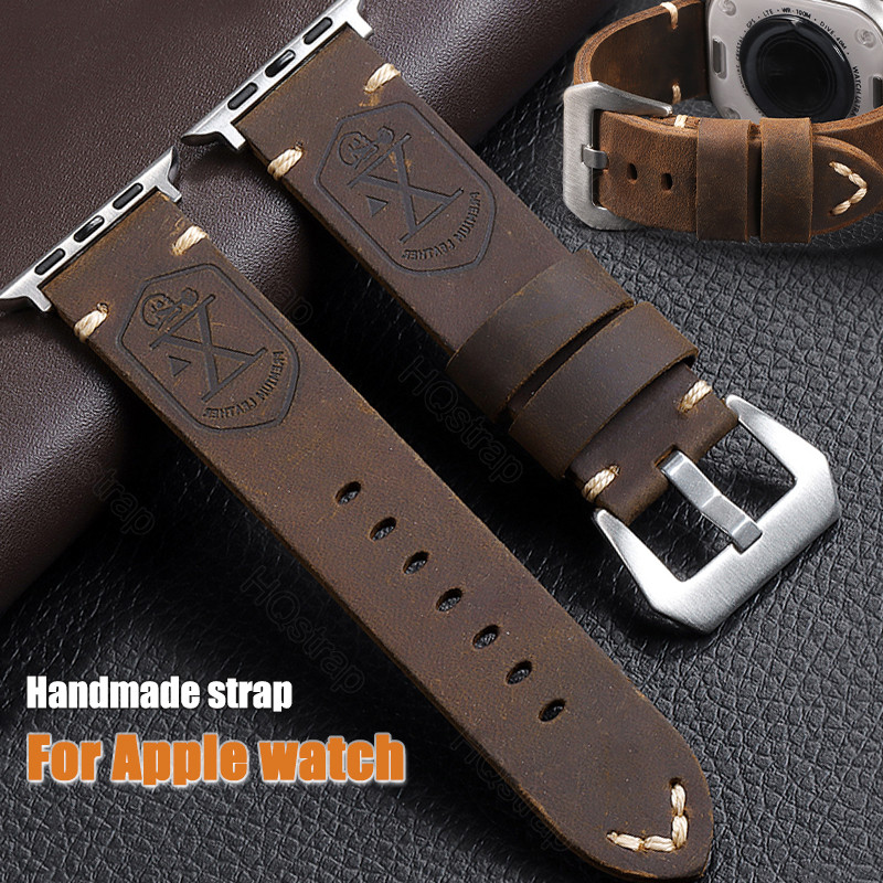適用於 i watch 9 8 7 SE 6 SE 41 毫米 40 毫米 42 毫米的真皮錶帶 App le watc