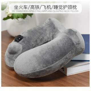 按壓充氣u型枕，旅行枕，便攜護頸脖枕，充氣枕頭，頸枕，出行神器