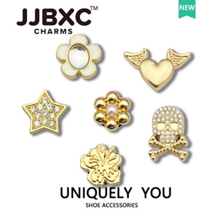 JJBXC 洞洞鞋 鞋釦 鞋花 鞋配飾 趣味金屬星星DIY鞋釦飾品鞋花DIY時尚鞋附件 適用於cross鞋