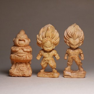 【VAVA工藝品】崖柏雕刻賽亞人孫悟空手把件 七龍珠桌面擺件家用工藝品可愛精雕悟空