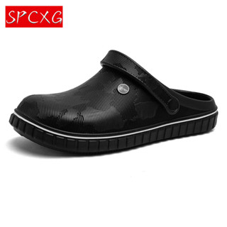 Spcxg 40-47 男士夏季涼鞋半封閉設計透氣舒適戶外--&&