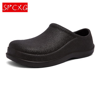 Spcxg 40-47 男士夏季時尚休閒防水防滑廚師涼鞋**&&