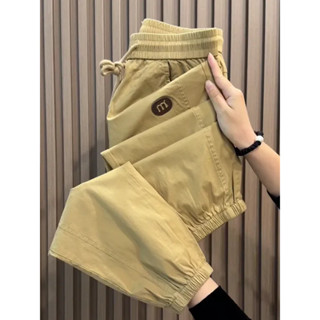 【現貨】冰絲哈倫褲子女夏季薄款寬鬆大碼燈籠防曬防蚊九分休閒工裝運動褲