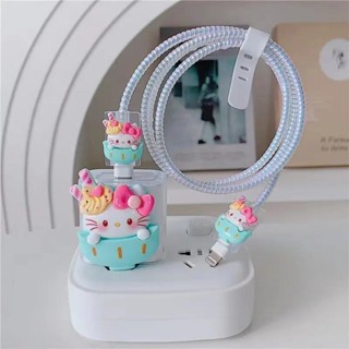 三麗鷗 SAMSUNG 可愛卡通 Hello Kitty Sanrio 電纜盒充電器蓋適用於三星 25w 充電器繞線器管