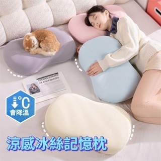 冰絲貓肚枕 記憶棉枕頭 夏季肚皮枕 頸椎睡眠 辦公室床上枕頭 靠墊抱枕 #rgerg