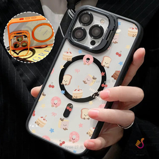 可愛甜點 磁吸防摔殼 金屬鏡頭支架 磁吸手機殼 iPhone 16 15 14 13 12 11 Pro Max防摔殼