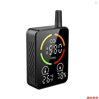 Crtw 空氣質量監測器 CO2 檢測器 3 合 1 CO2 溫度濕度精確測試儀 NDIR 二氧化碳計濃度測試儀帶警報
