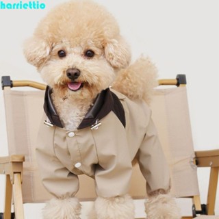 HARRIETTIO狗雨衣,反光的防水的寵物連帽衣服,時尚透氣的高能見度四條腿寵物雨衣戶外的