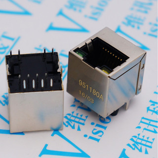 （量大價優）HY951180A立式180度 HY951140A帶LED燈 RJ45帶濾波網路隔離變壓器
