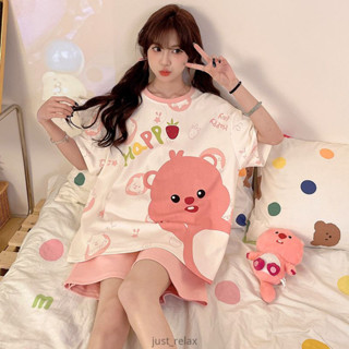 現貨 100公斤 大尺碼睡衣 loopy 睡衣套裝 100% 純棉家居服 夏天睡衣 女生家居服 短袖睡衣 露比 居家服