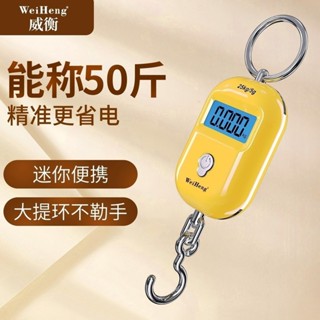 便攜手提稱 行李秤 威衡微型迷你小電子秤手提稱掛秤快遞吊勾稱便攜鑰匙扣買菜秤25kg 彈簧稱 電子秤 ♚