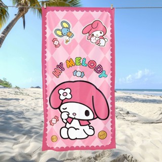 Sanrio 三麗鷗 kuromi 庫洛米三麗鷗玉桂狗美樂蒂 沙灘巾美樂蒂卡通浴巾毛巾超大超吸水親膚男女童款健身遊泳巾