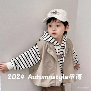 大減價📣兒童馬甲外套韓版2024春秋男女童寬鬆連帽背心洋氣純色百搭開衫潮 O4TK
