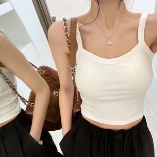 吊帶女生 帶胸墊 背心 純棉吊帶 短版上衣 小可愛 修身顯瘦 性感辣妹必備 時尚百搭基礎款 吸濕透氣