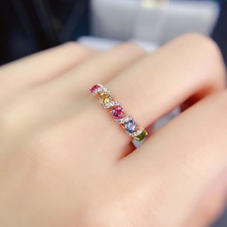 仿巴西碧璽戒指女版s925銀鍍玫瑰金簡約精緻糖果色排戒清新時尚仿巴西碧璽戒指女版s925銀鍍玫瑰金簡約精緻糖果色排戒清新