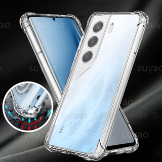 適用於 Tecno Camon40 Camon 40 Pro 4G 5G 手機殼透明透明外殼防震保險槓軟 TPU 柔性防