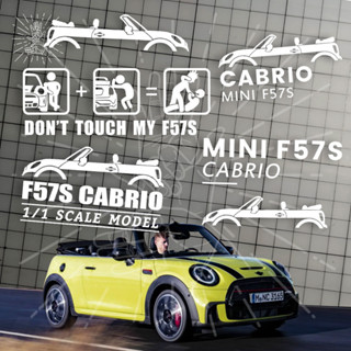 MINI COOPER貼紙，F57s敞篷車裝飾貼，cabrio車外殼訂製貼，jcw款白色貼
