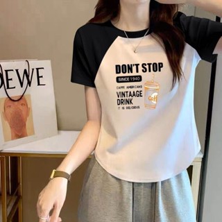 《現貨下單》【店鋪熱銷】圓領不規則短袖t恤女新款短版上衣辣妹夏季設計感ins緊身顯瘦甜美
