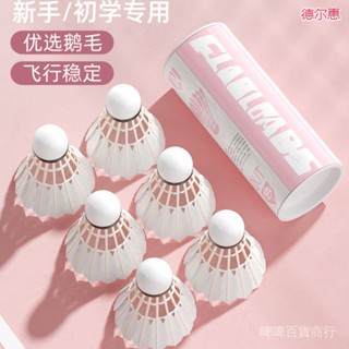💯臺灣出貨#德爾惠羽毛球髮光內嵌LED燈防風尼龍球耐打穩定不爛室內外防風球