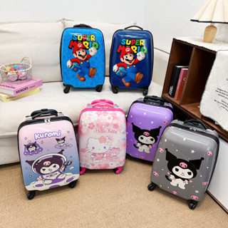 三麗鷗 Hello Kitty 兒童行李箱 18 英寸輕便隨身行李箱帶輪子,適合女孩旅行,帶可伸縮手柄的可愛卡通行李箱(