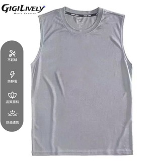 GL 男士 T 恤無袖純色簡約寬鬆上衣,M-4XL 簡單寬鬆上衣