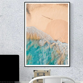 現代簡約海洋風景海報印刷帆布畫海灘海景牆藝術圖片客廳臥室裝飾