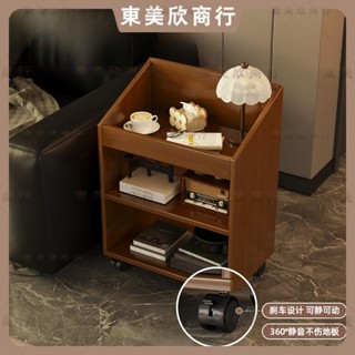 可移動中古風小推車茶几 高階感沙發邊幾 復古風床頭置物架 辦公桌收納櫃