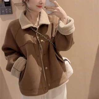 羊羔毛外套女皮毛一體2024秋冬新款加厚保暖高階感夾剋上衣