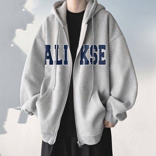NANS 臺灣現貨 薄外套 外套 300g衛衣外套男女秋季新款青年情侶連帽開衫衣潮牌時尚夾克上衣服