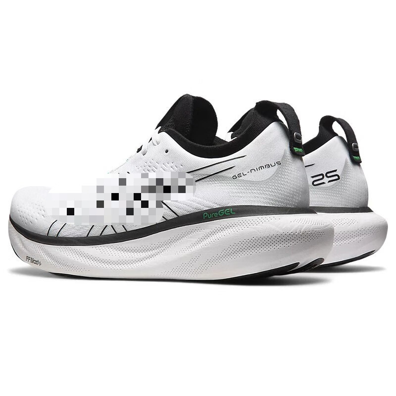 2025-Fashion-Sports♥輕質白色 GEL-NIMBUS 25 橡膠跑步鞋男士慢跑黑色 N25 舒適透氣減