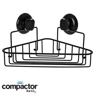 COMPACTOR 吸盤霧黑轉角置物架2入