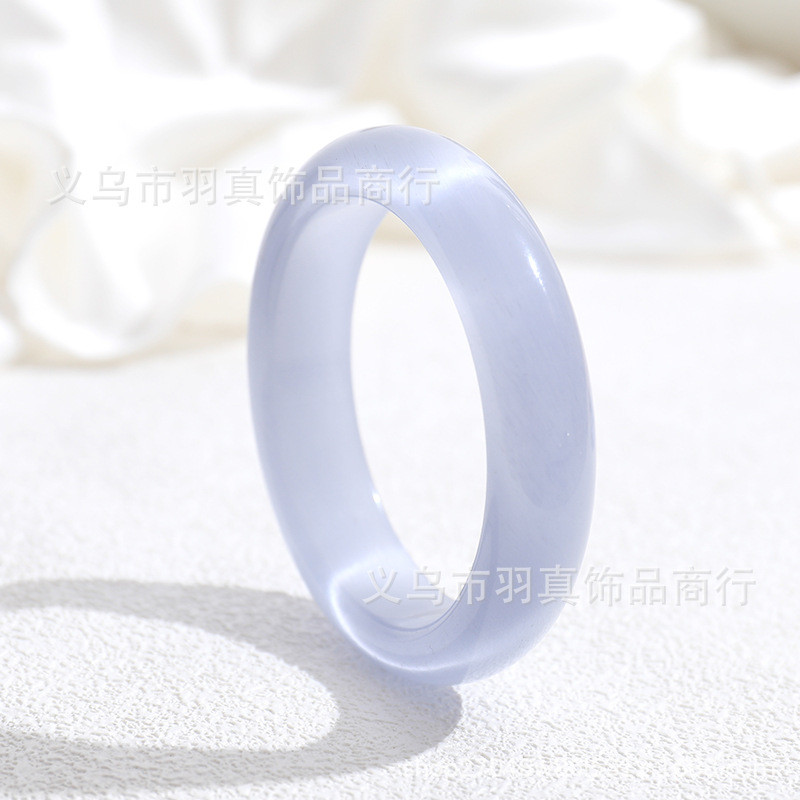 現貨#直銷貓眼石手鐲冰藍白月光韓版細條藕粉時尚手鐲簡約百搭高級ky0424