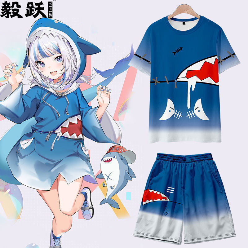 Vtuber hololive 英文 Gawr Gura cosplay 服裝萬聖節裝扮漫畫服裝派對裝扮實惠角色扮演服裝