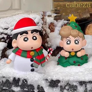 CABEZA蠟筆小新動漫人物,聖誕節雪人野原新之介手辦,日本卡通PVC娃娃手工製作的小型新可動人偶模型