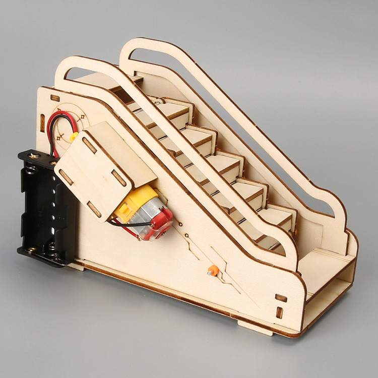 電動扶梯科學小製作自動扶梯玩具傳帶科技電梯 diy手工實驗材料25423