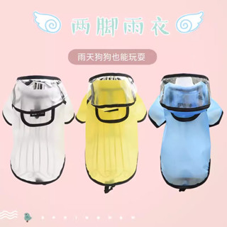 透明兩腳連帽狗狗雨衣防水洋氣寵物雨衣泰迪柯基金毛雨衣衣服