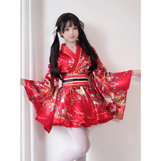 日本正裝傳統和服cosplay服裝夏日和風印花改良浴衣和服女士套裝
