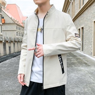 外套男春秋款2023春季薄款男士立領夾克青年商務休閒韓版修身上衣